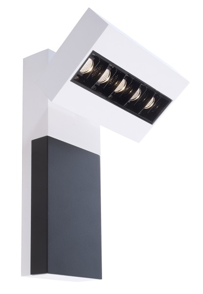 Deko-Light Wandaufbauleuchte, Ceti 5, Aluminium Druckguss, weiß matt, Warmweiß, 45°, 10W, 230V