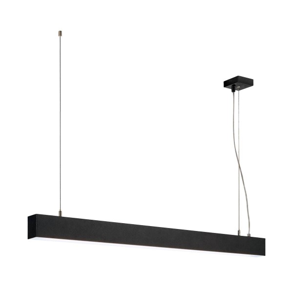 GLENOS Pendelleuchte, mattschwarz, 1m, 52W, 4000K