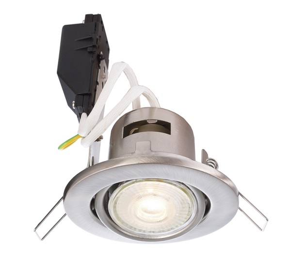 Deko-Light Deckeneinbauring, Deneb, Metall, silberfarben gebürstet, 50W, 230V