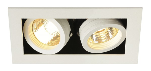 KADUX 2, Einbauleuchte, zweiflammig, QPAR51, rechteckig, weiß matt, max. 100W, inkl. Clipfedern