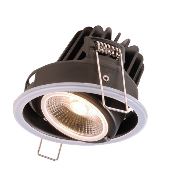 Deko-Light Deckeneinbauleuchte, Lesath, Aluminium Druckguss, schwarz, Warmweiß, 45°, 8W, 230V