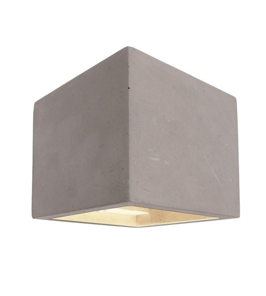 Deko-Light Wandaufbauleuchte, Cube, Beton, grau, 25W, 230V, 115x115mm